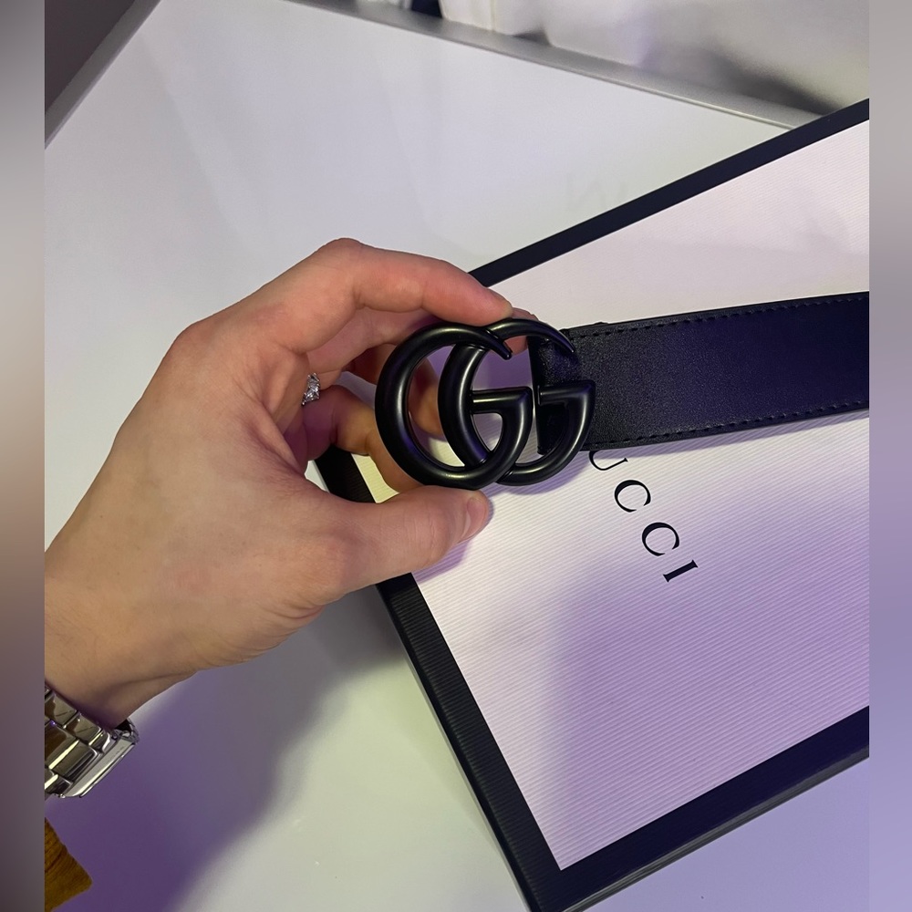 Black Gucci Marmont Wide Belt. AUTHENTIC.  MENS BELT: SIZE. 30 waist to 34 waist